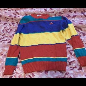 Vintage 80s Lacoste color block striped sweater